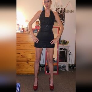 Zara Black Sequin Mini Dress